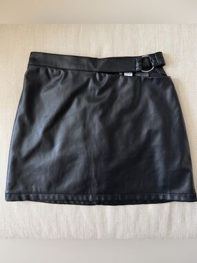 H&M Divided Faux Leather Mini Skirt